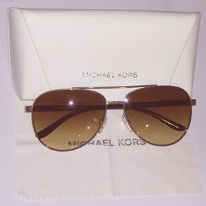 Michael Kors MK5007 HVAR Tortoise Gold/Warm Brown Pilot Sunglasses